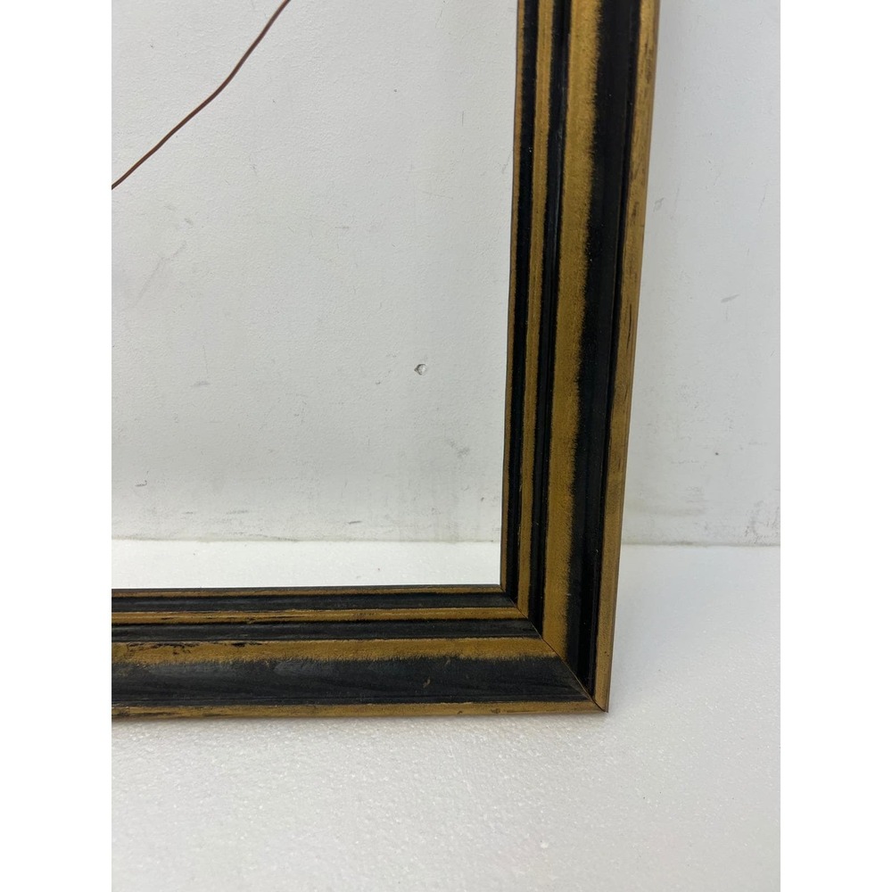 Vintage Wood Picture Frame 16x20 Black Gold Mid Century Wooden Carved Wall Art - Picture 6 of 16